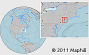 Gray Location Map of ZIP code 10001, hill shading