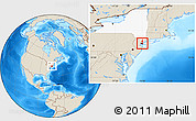 Shaded Relief Location Map of ZIP code 10002, highlighted state