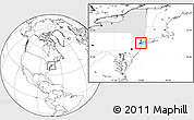 Blank Location Map of ZIP code 10007, highlighted state