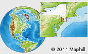 Physical Location Map of ZIP code 10009, highlighted state