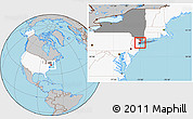Gray Location Map of ZIP code 10011, highlighted country, highlighted state