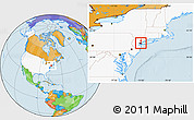 Political Location Map of ZIP code 10011, highlighted country, highlighted county