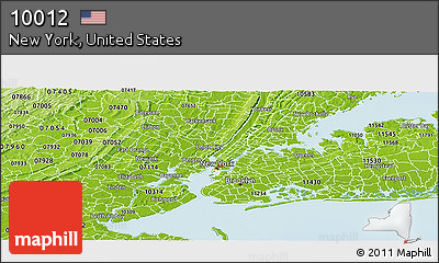 Physical Panoramic Map of ZIP Code 10012