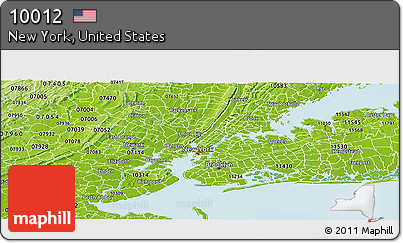 Physical Panoramic Map of ZIP Code 10012