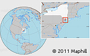 Gray Location Map of ZIP code 10013, highlighted county, highlighted state