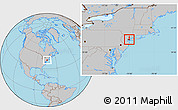 Gray Location Map of ZIP code 10013, highlighted county
