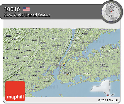 Savanna Style 3D Map of ZIP Code 10016