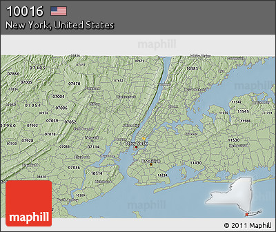Savanna Style 3D Map of ZIP Code 10016