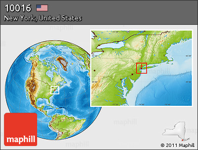 Physical Location Map of ZIP Code 10016