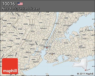 Classic Style Map of ZIP Code 10016