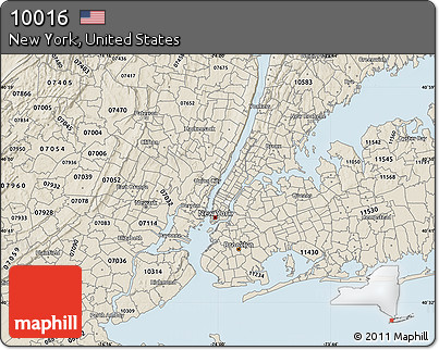 Classic Style Map of ZIP Code 10016