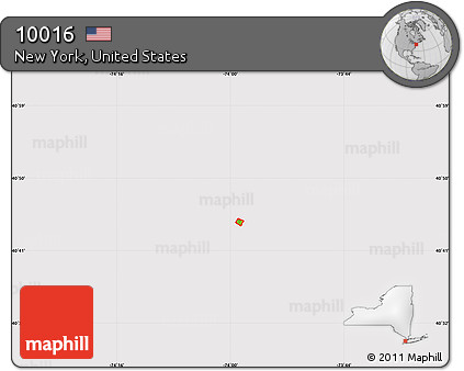 Physical Map of ZIP Code 10016, cropped outside