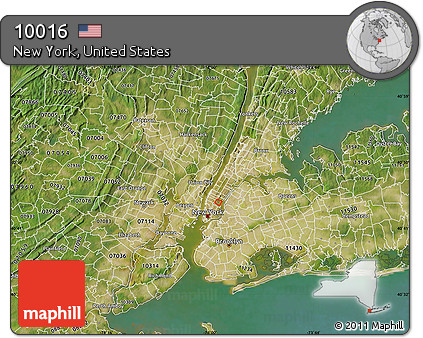 Satellite Map of ZIP Code 10016