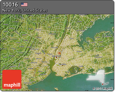 Satellite Map of ZIP Code 10016