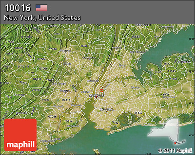 Satellite Map of ZIP Code 10016