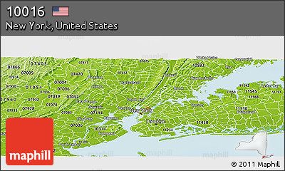 Physical Panoramic Map of ZIP Code 10016