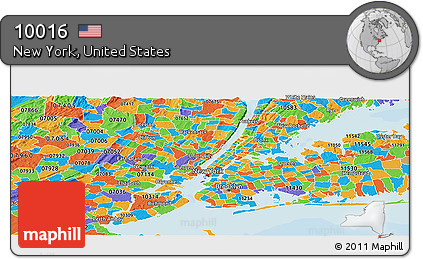 Political Panoramic Map of ZIP Code 10016
