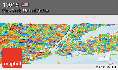 Political Panoramic Map of ZIP Code 10016