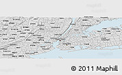 Silver Style Panoramic Map of ZIP code 10016