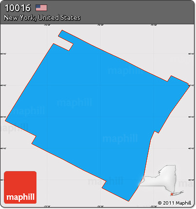 Political Simple Map of ZIP Code 10016, cropped outside