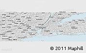 Silver Style Panoramic Map of ZIP code 10018