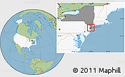 Savanna Style Location Map of ZIP code 10019, highlighted country, highlighted state