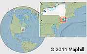 Savanna Style Location Map of ZIP code 10019, highlighted state, hill shading