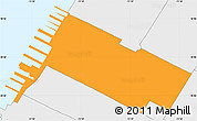 Political Simple Map of ZIP code 10019, single color outside, borders and labels