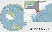 Savanna Style Location Map of ZIP code 10021, highlighted country, highlighted state, hill shading