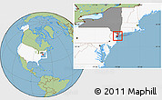 Savanna Style Location Map of ZIP code 10021, highlighted country, highlighted state