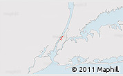 Silver Style 3D Map of ZIP code 10024, single color outside