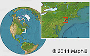 Satellite Location Map of ZIP code 10024, highlighted county