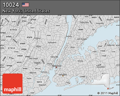 Silver Style Map of ZIP Code 10024