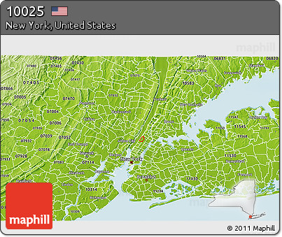 Physical 3D Map of ZIP Code 10025