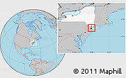Gray Location Map of ZIP code 10025, highlighted state
