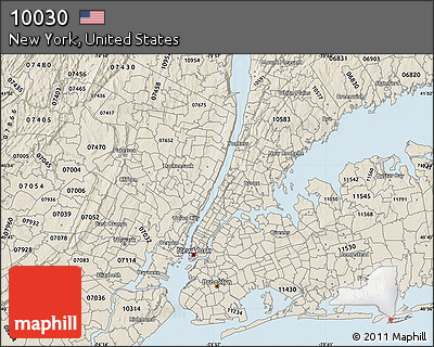 Classic Style Map of ZIP Code 10030