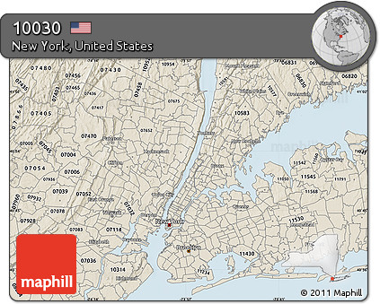 Classic Style Map of ZIP Code 10030