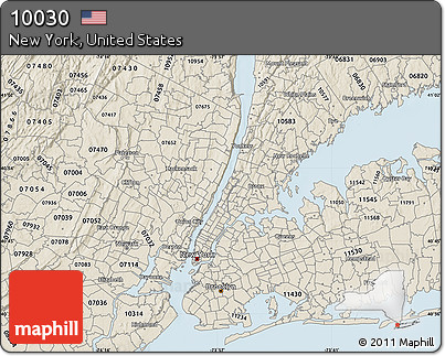 Classic Style Map of ZIP Code 10030