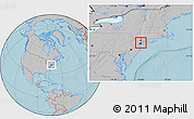 Gray Location Map of ZIP code 10031, highlighted county, hill shading
