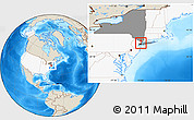Shaded Relief Location Map of ZIP code 10032, highlighted country, highlighted state