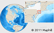Shaded Relief Location Map of ZIP code 10032, highlighted county, highlighted state