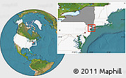 Satellite Location Map of ZIP code 10034, highlighted country, highlighted state