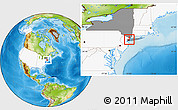 Physical Location Map of ZIP code 10035, highlighted country, highlighted state