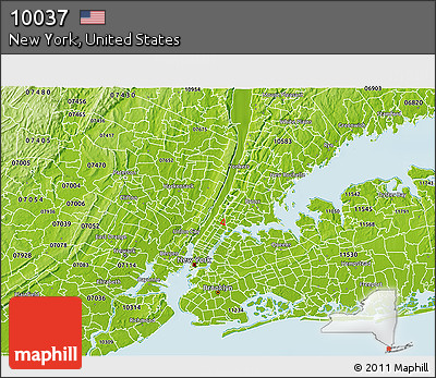 Physical 3D Map of ZIP Code 10037