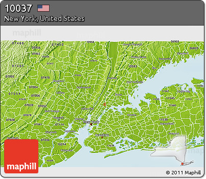 Physical 3D Map of ZIP Code 10037