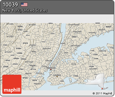 Classic Style 3D Map of ZIP Code 10039