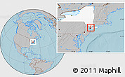 Gray Location Map of ZIP code 10039, highlighted state, hill shading
