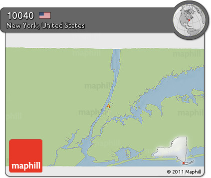 Savanna Style 3D Map of ZIP Code 10040, single color outside