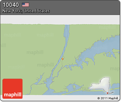 Savanna Style 3D Map of ZIP Code 10040, single color outside