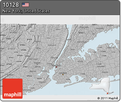 Gray 3D Map of ZIP Code 10128